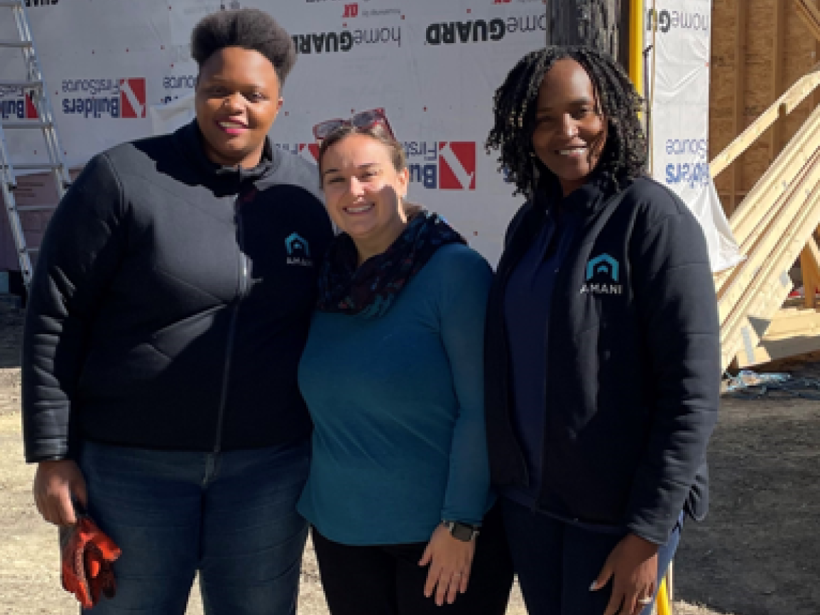 Irene with the Amani Construction team