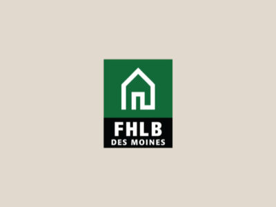 FHLB Des Moines logo on beige background