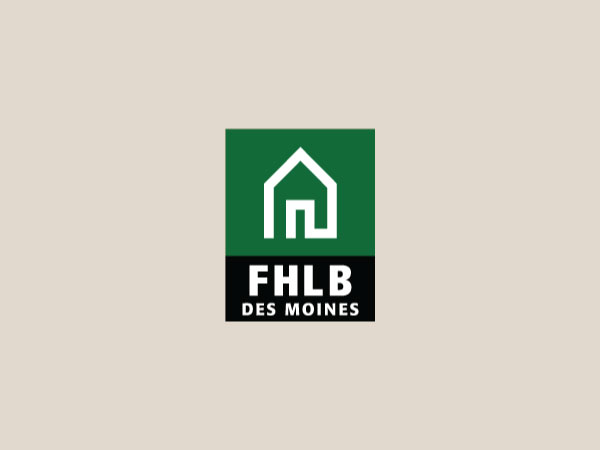 FHLB Des Moines logo on beige background