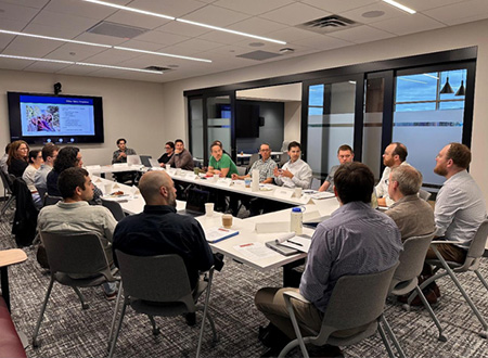 Group of people meeting in a conference room