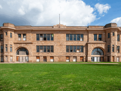 The city of Sandstone is working to convert an old school building into 32 units of workforce housing. Image by: Dan Grandmaison