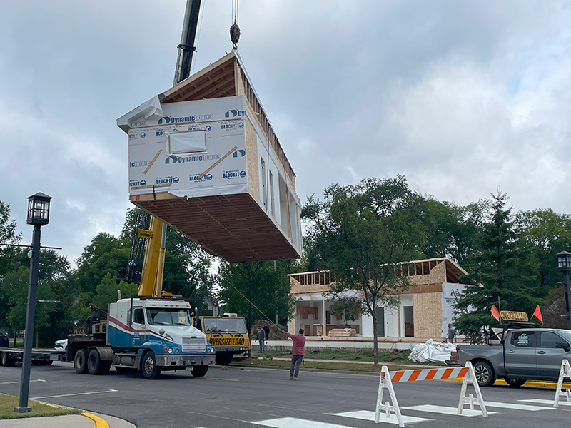 Installation of a modular home by Leech Lake Financial Services in Cass Lake