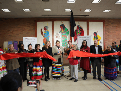 Ribbon cutting at Oshki-Gakeyaa