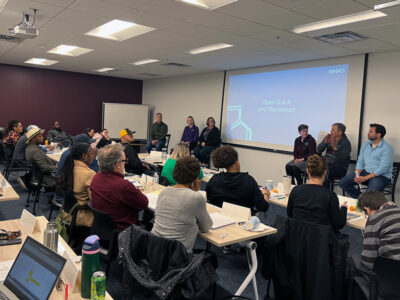 A panel of experts speaking to attendees at a recent New Property Owner Seminar