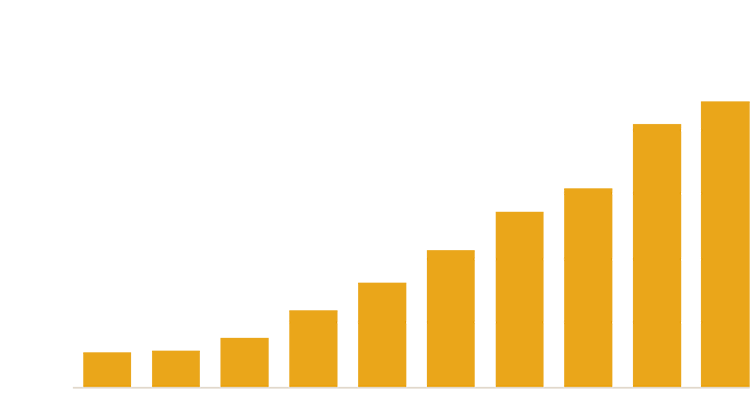 Total loans outstanding at year end bar chart