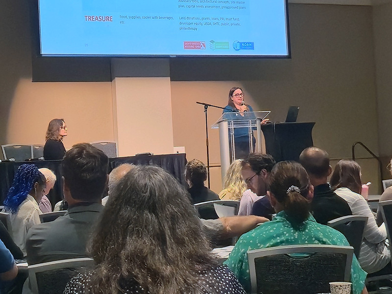 Irene Ruiz-Briseno presents during the South Central Regional Housing Forum