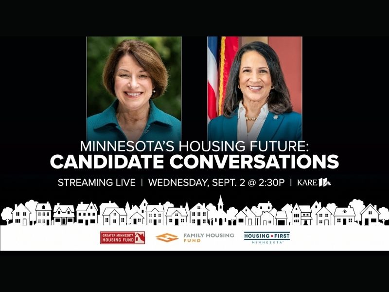 Side by side headshots of Sen. Amy Klobuchar and Speaker Lisa Demuth