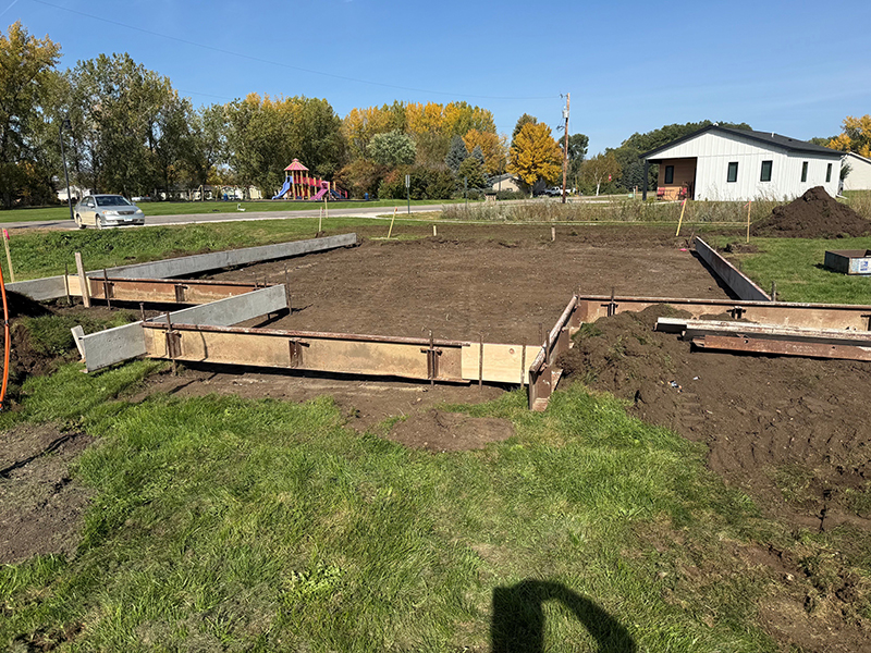 The foundation for the 8th elder home using hempcrete on Lower Sioux Indian Community Tribal land
